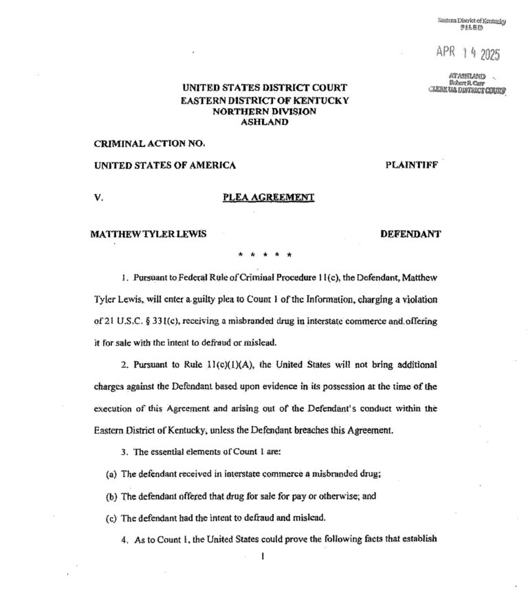 Federal guilty plea