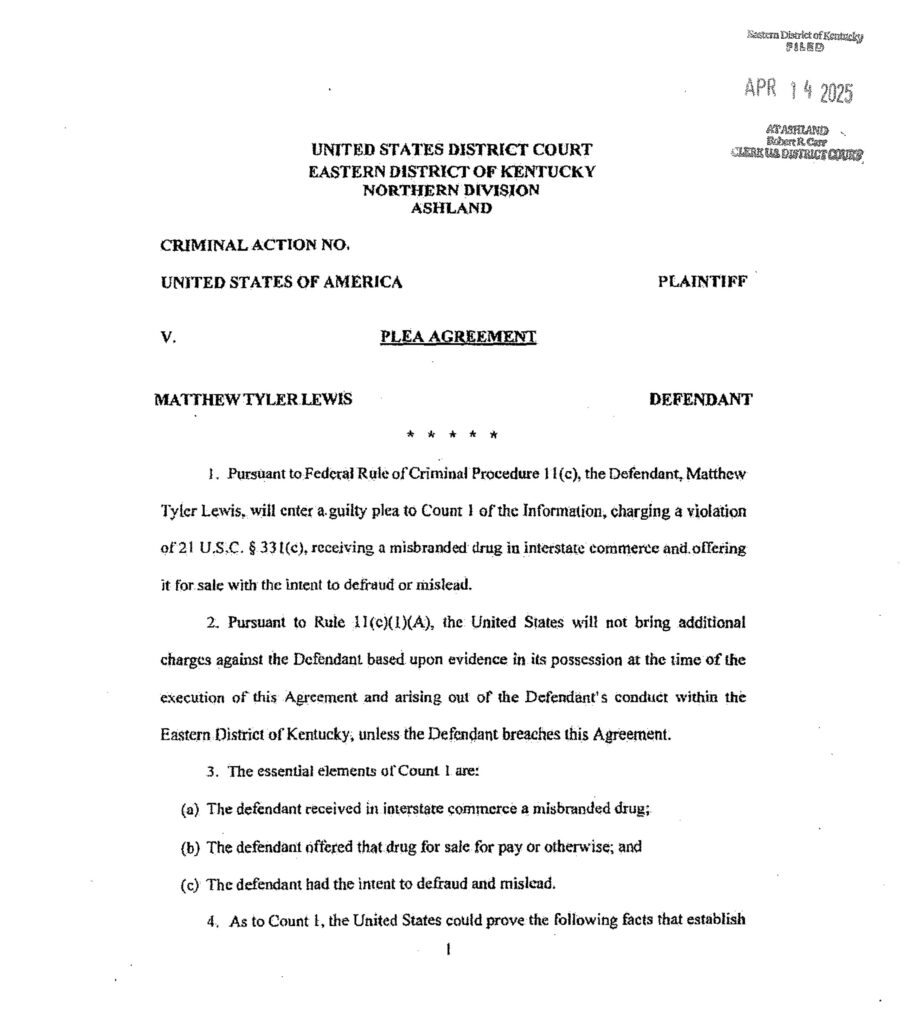 Federal guilty plea